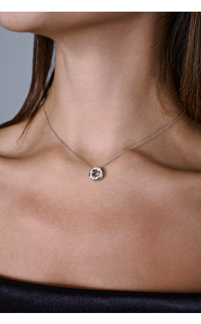 Подвеска Tiffany & Co Vintage Etoile Platinum Diamond Open Circle Pendant Donut Charm (40940) №2