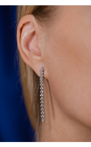 Серьги ЭПЛ Якутские Бриллианты 0.95 сt Round Cut Diamonds & White Gold (38199) №3