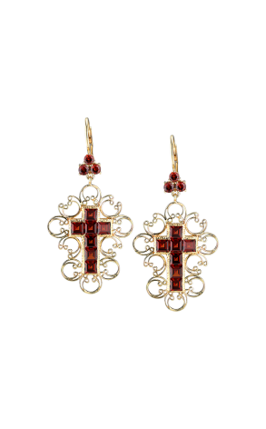 Серьги Dolce & Gabbana Barocco Yellow Gold & Garnets WEEB4G WROD1 Z0000 (40982)