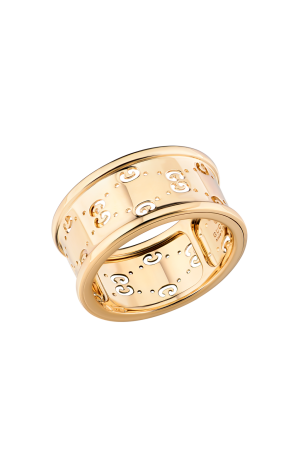 Кольцо Gucci Icon Logo Wide Yellow Gold Ring (35898)