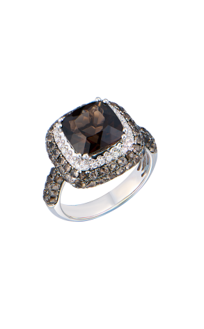 Кольцо  Smoky Quartz & Diamonds im White Gold (42651)