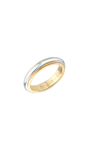 Кольцо Tiffany & Co Together Milgrain Band Ring in Yellow Gold and Platinum (SIZE 47) 74362184 (42201)