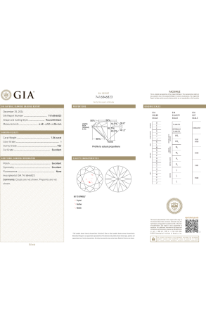 Пусеты GIA 1,00 ct I/VS2 - 1,06 ct I/VS2 Round Cut Diamonds (42983) №2