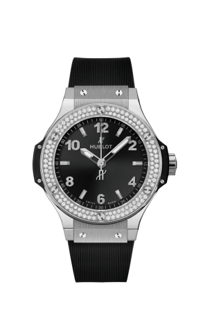 Часы Hublot Big Bang 38 mm Quartz Steel with Diamonds Black Dial 361.SX.1270.RX.1104 (37043)