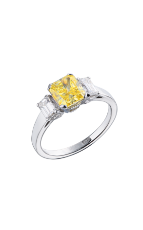 Кольцо  1,56 ct Fancy Intense Yellow/SI2 Radiant Cut Diamond (40631)
