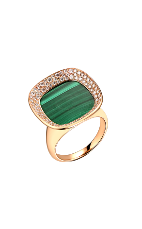 Кольцо Roberto Coin Carnaby Street Malachite & Diamond & Rose Gold (40979)