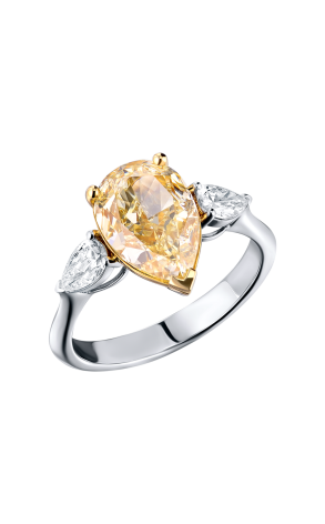 Кольцо GIA из белого золота с 3,05 ct Fancy Light Yellow/VS1 GIA (35733)