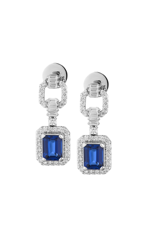 Серьги RalfDiamonds Deep Blue Natural Kyanite 5.40 ct & 1.96 ct Diamonds (37806)