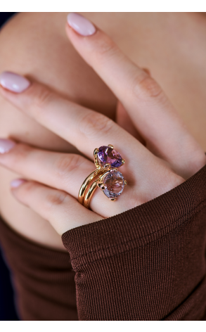 Кольцо Gavello Moving Multi-Gemstone Rose Gold Ring (40098) №4