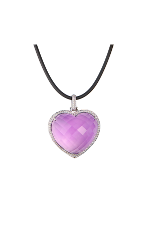 Подвеска  45 ct Amethyst Heart & Diamonds & White Gold (43710)