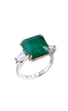 Кольцо GRS Gemresearch Swisslab 6,52 ct Natural Green Octagonal Emerald Zambia (40269)