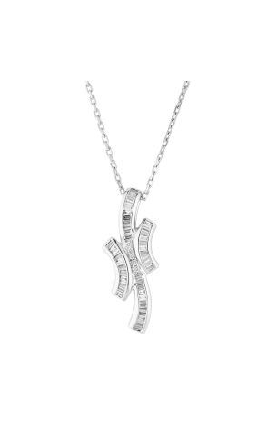Подвеска  0,69 ct Baguette & Round Diamonds & White Gold (40618)