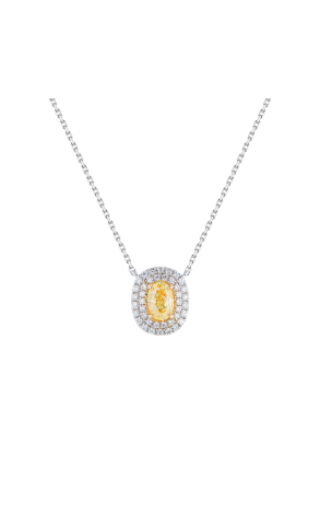 Подвеска GIA 1,00 ct Natural Fancy Light Yellow/VS1 Oval Cut Diamond (40747)