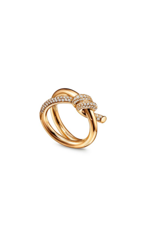 Кольцо Tiffany & Co Knot Double Row in Yellow Gold with Diamonds 69346626 (37941) №3