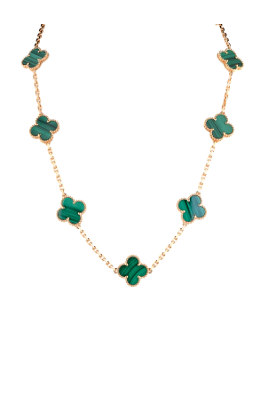 Колье Van Cleef & Arpels 10 motifs Vintage Alhambra Malachite VCARO3QJ00 (36268)