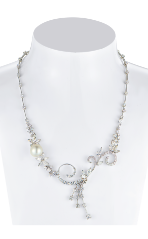 Комплект Stefan Hafner White Pearl Saltwater 9-11mm & 17.65 ct Marquise & Round cut Diamonds (42138) №2