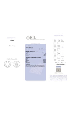 Пусеты  Round Diamonds 1,15 сt I/VVS2 - 1.14 ct J/VS2 (37496) №2