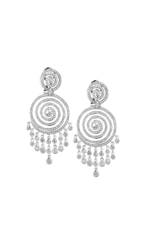 Серьги  3,62 ct Round Cut Diamonds & White Gold (40626)