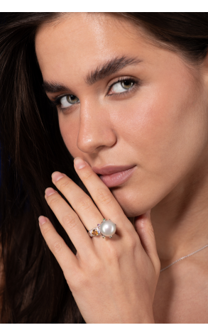 Кольцо RalfDiamonds White Gold 13.5 mm Pearl Diamonds Ring (33941) №6