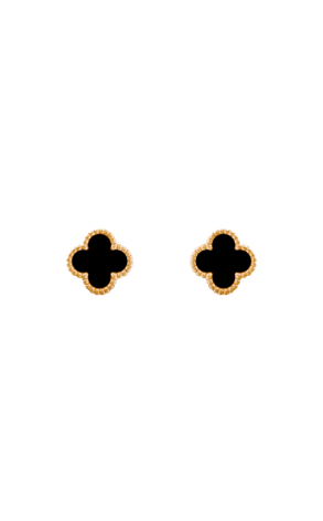 Пусеты Van Cleef & Arpels Sweet Alhambra Yellow Gold Onyx VCARA44900 (41225)
