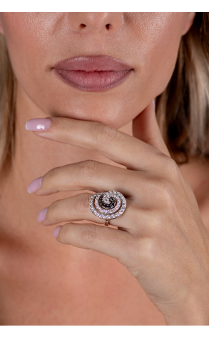 Кольцо Damiani Mimosa 2,50 ct Black & White Diamonds (37205) №3