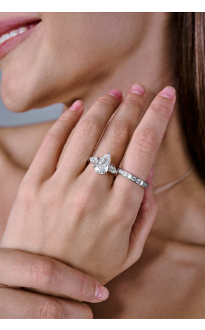 Кольцо Tiffany & Co Together Milgrain Band Ring in Platinum with Diamonds, 3.2mm Wide 60003100 (37329) №3