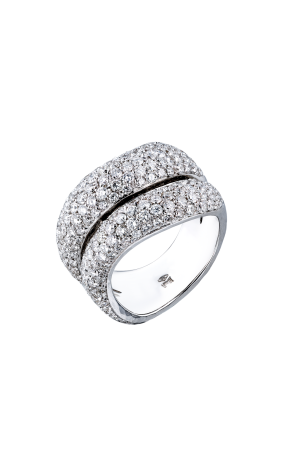 Кольцо H.Stern Double Band Ring In Solid Hammered White Gold & Diamonds (40946)