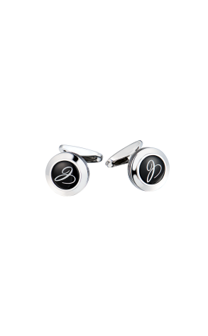 Запонки Chopard Classic "C" Stainless Steel & Black Glass 95014-0055 (41442)