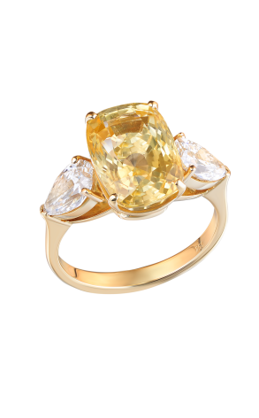 Кольцо RalfDiamonds Natural Yellow Sapphire Vivid Yellow 7,80 ct & Diamonds (36373)