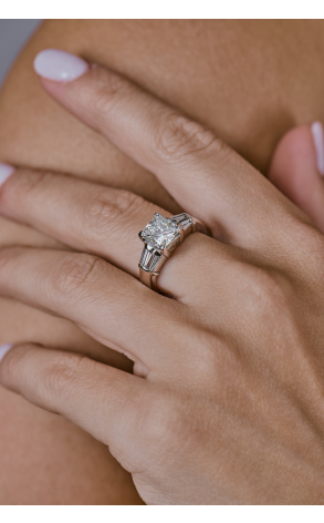 Кольцо  2,17 ct H/VS1 Princess cut Diamond & Baguette cut diamonds (38269) №3