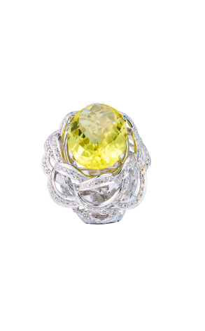 Кольцо  Quartz & Diamonds & White Gold (43543) №2