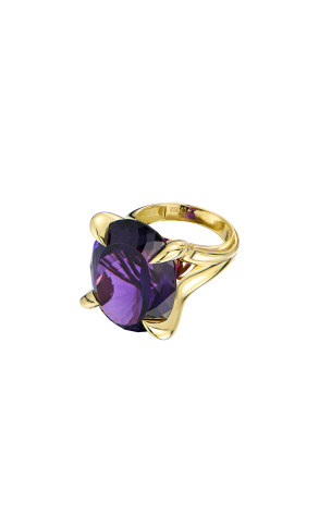 Кольцо  37,70 ct Violet Amethyst Oval Cut & Yellow Gold (42113)