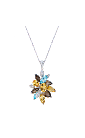 Подвеска Damas Сhrysolite & Topaz & Citrine & Diamonds and White Gold (42614)