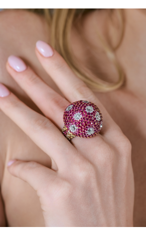 Кольцо  The Shrooms Rubies & Diamonds & White Gold (40178) №3
