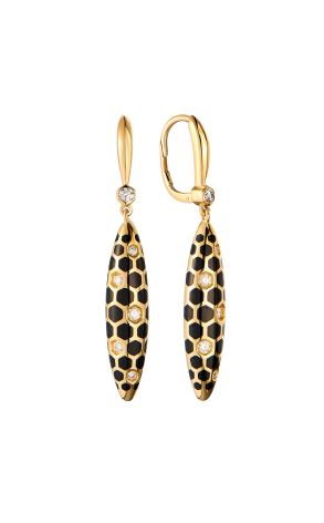 Серьги Magerit Nature Collection Yellow Gold & Diamonds & Enamel (43143)