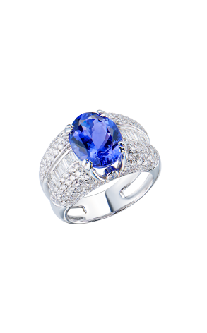 Кольцо  5,15 ct Deep Violetish Blue/VVS Natural Tanzanite (43878)
