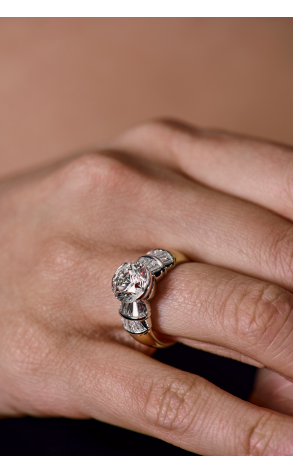 Кольцо  2,93 ct H/VS2 Round Brilliant & 0,46 ct Trapezoid (41828) №3