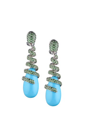 Комплект  Chrysolites & Turquoise White Gold в стиле De Grisogono (38019) №2