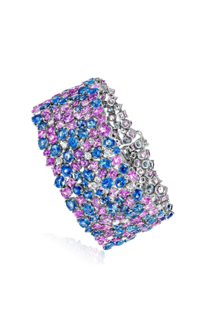 Браслет Yanush Gioielli 79,95 ct Blue & Pink Sapphire & 1,54 ct Diamonds & White Gold (41143)