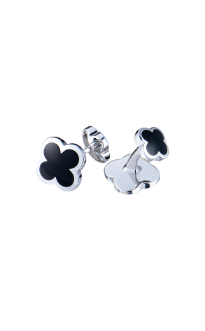 Запонки Van Cleef & Arpels Alhambra White Gold & Onyx VCARC25000 (42339)