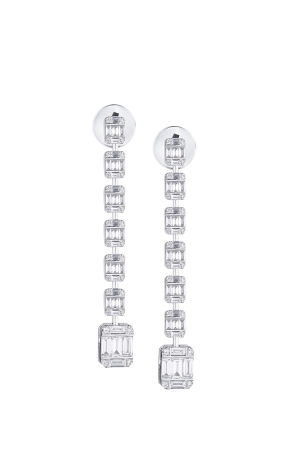 Серьги  1.42 ct Baguette & Round Diamonds (37920)