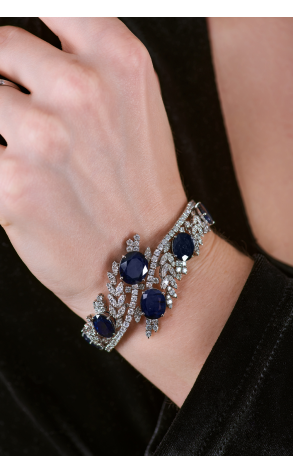 Браслет  30,20 ct Blue Natural Treated Sapphires & 7,05 ct Natural Diamonds (39990) №4