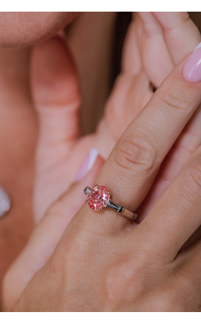 Кольцо GIA Treated, Fancy Vivid Pink/VVS1 2.05 ct (36605) №3