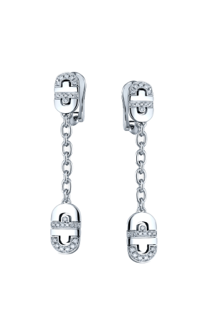 Серьги Bvlgari Parentesi Drop Diamond White Gold (37677)