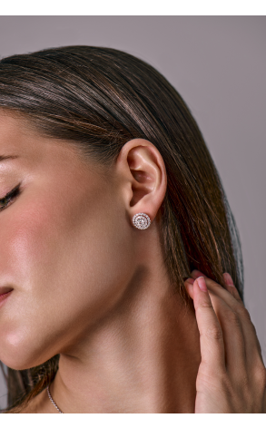 Пусеты  2,12 ct Round Cut Diamonds & White Gold (42083) №3