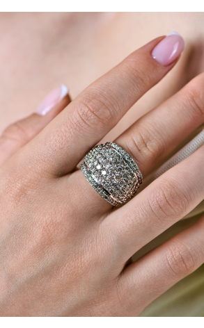 Кольцо  3,35 ct Round Cut Diamonds & White Gold (40604) №4