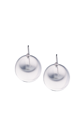 Серьги Tiffany & Co Elsa Peretti Platinum Diamonds Rock Crystal Disc Dangle (38009)