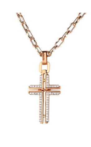 Крест Baraka 0.65 ct Diamond Cross & 60 cm Chain White & Rose Gold (40413)