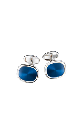 Запонки Patek Philippe Golden Ellipse White Gold & Blue Enamel (41585)