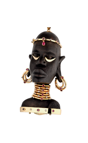 Подвеска Burdi Creazioni di Mimmo Burdi Unique Piece African Head Gold & Wood (41072) №2